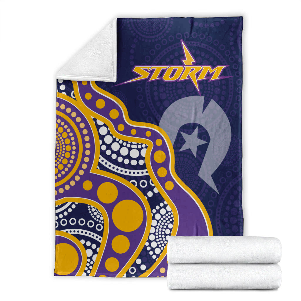 naidoc-week-melbourne-storm-blanket-aboriginal-dot-painting