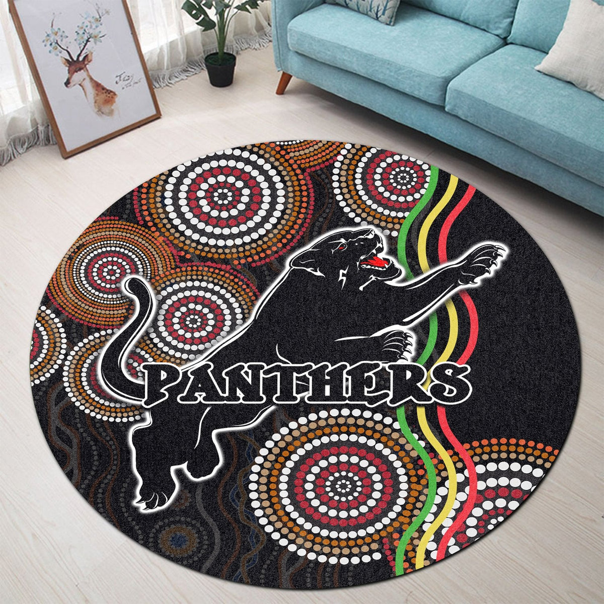 panthers-black-round-carpet-indigenous-penrith-version