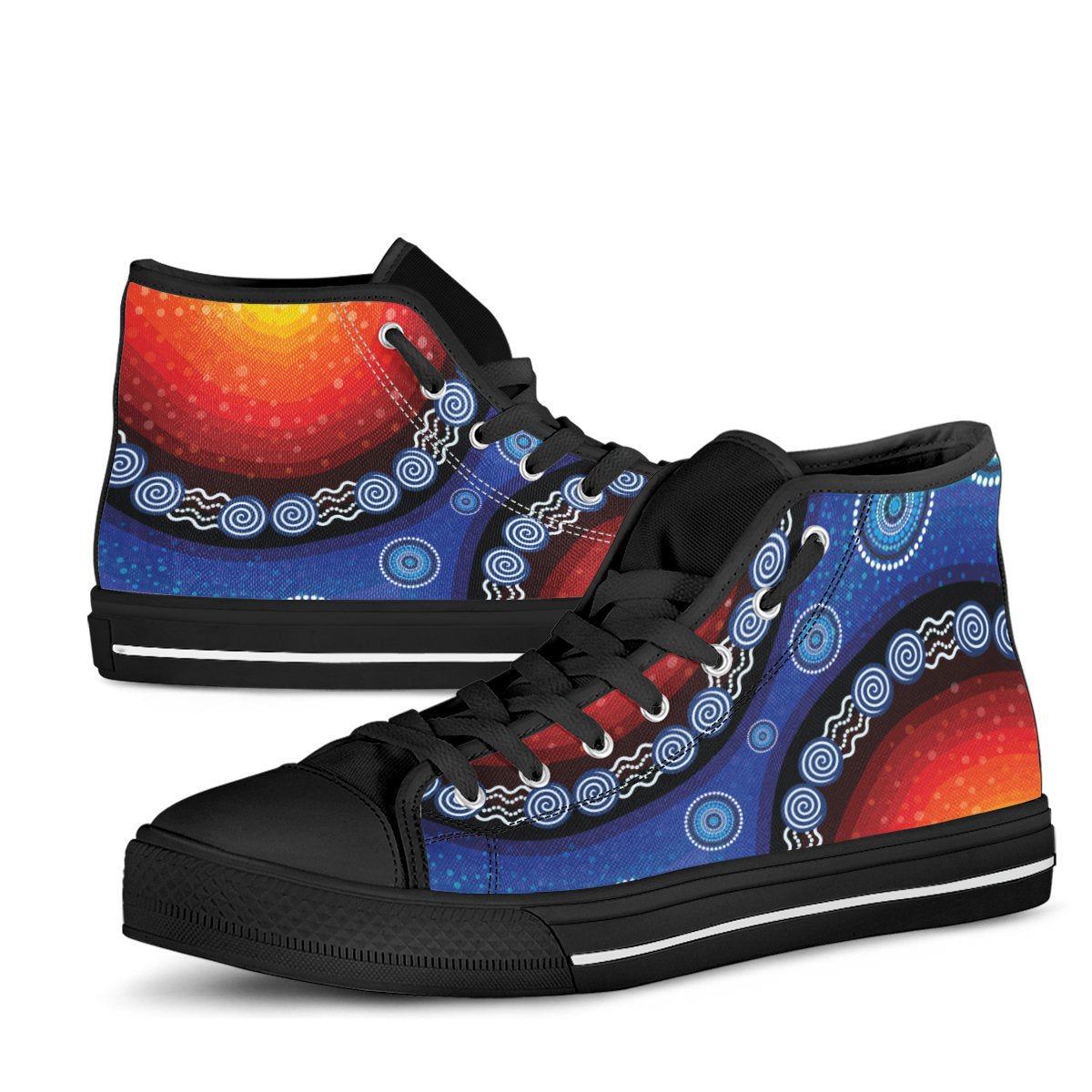 high-top-aboriginal-color-dot-painting