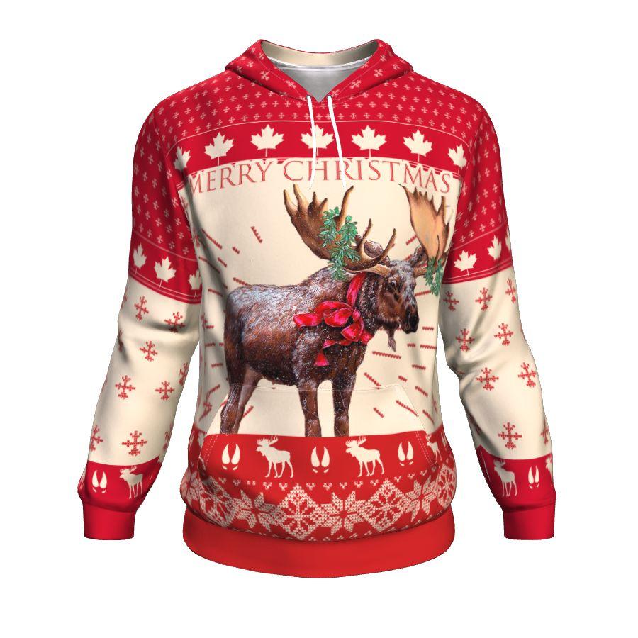 christmas-moose-canada-hoodie