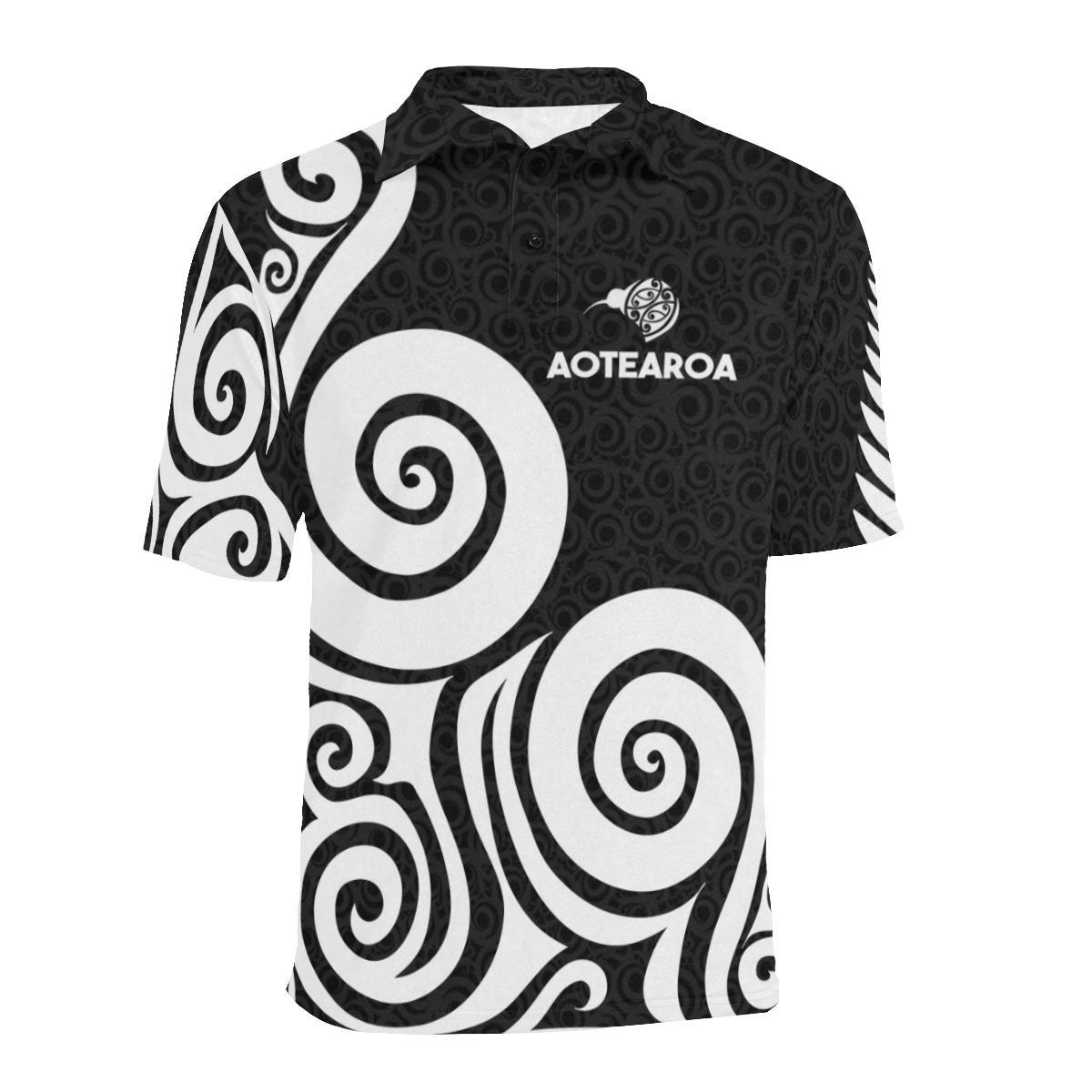 aotearoa-polo-t-shirt-koru-kiwi-bird-silver-fern