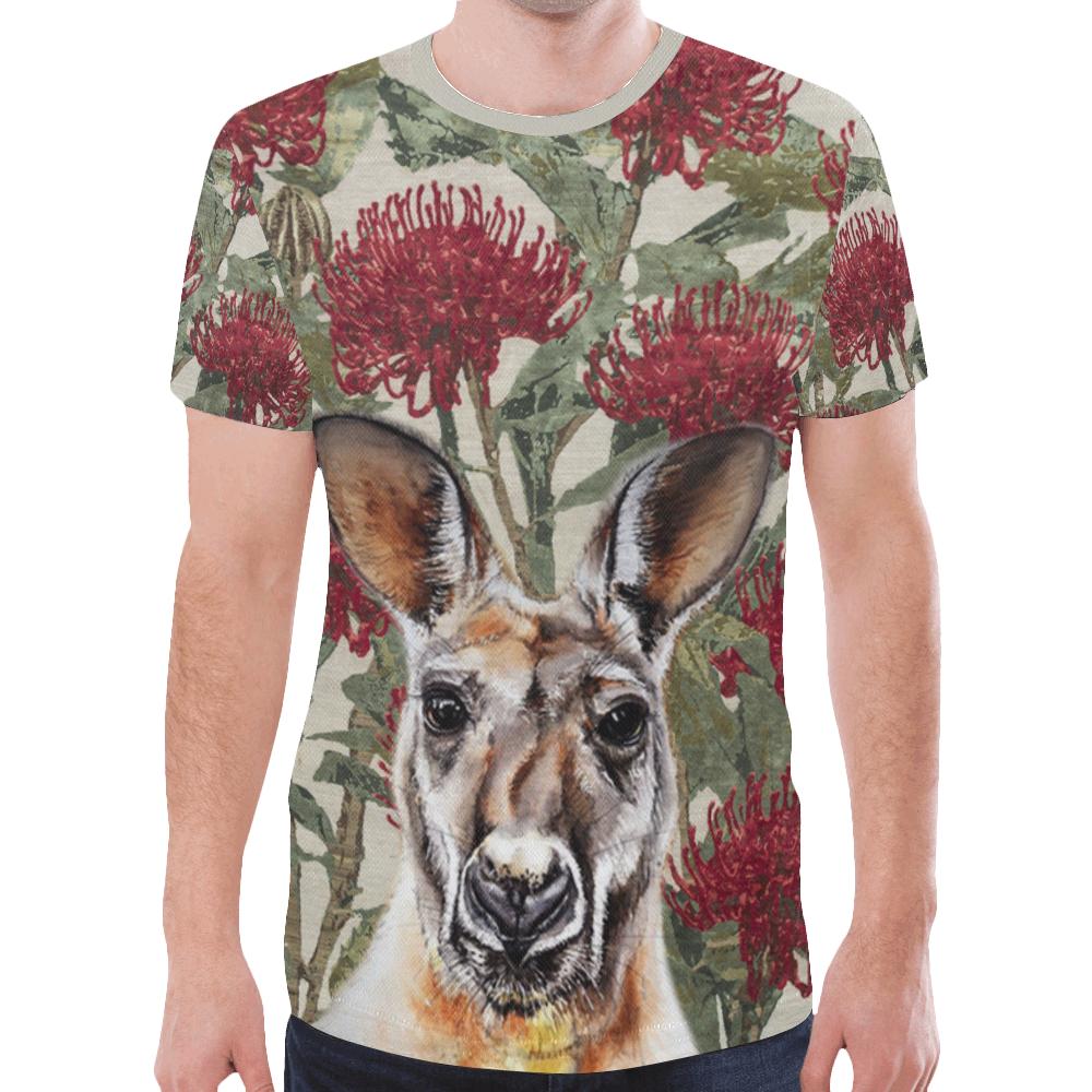 t-shirt-kangaroo-t-shirt-waratah-painting-unisex