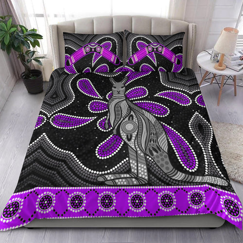 aboriginal-boomerang-bedding-set-kangaroo-australia-purple