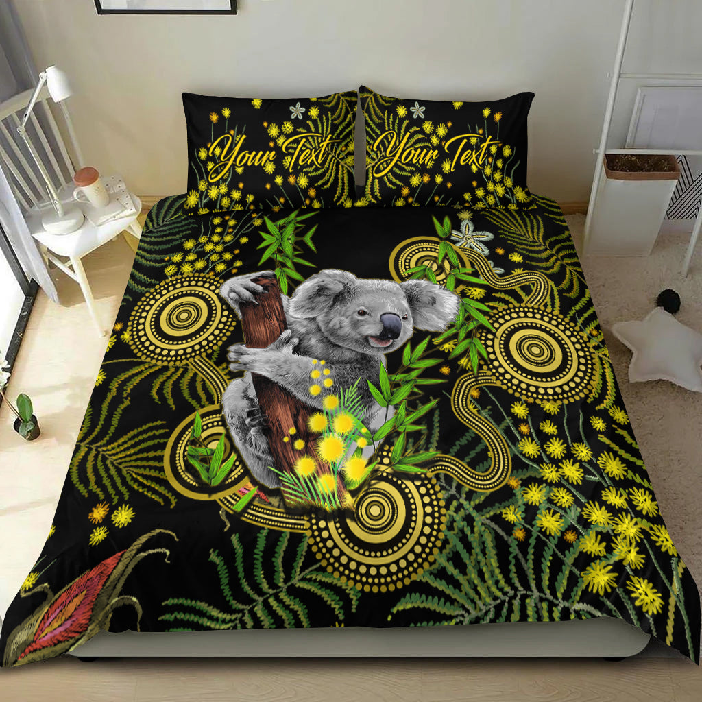 custom-personalised-golden-wattle-bedding-set-australia-acacia-pycnantha-mix-aboriginal