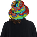 aboriginal-bucket-hat-dot-painting-indigenous-circle-patterns-blue-dream-all-over-print-bucket-hat