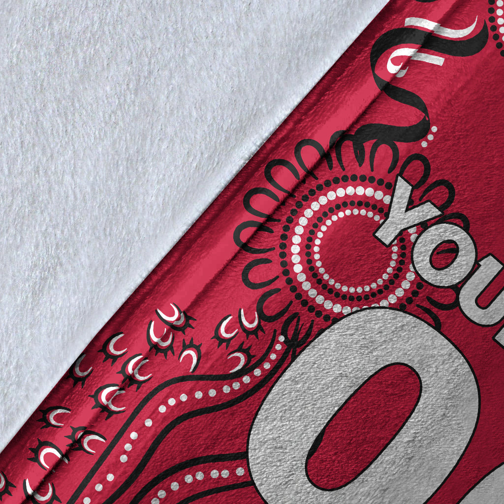 custom-personalised-western-sydney-wanderers-blanket-indigenous-dot-painting-art