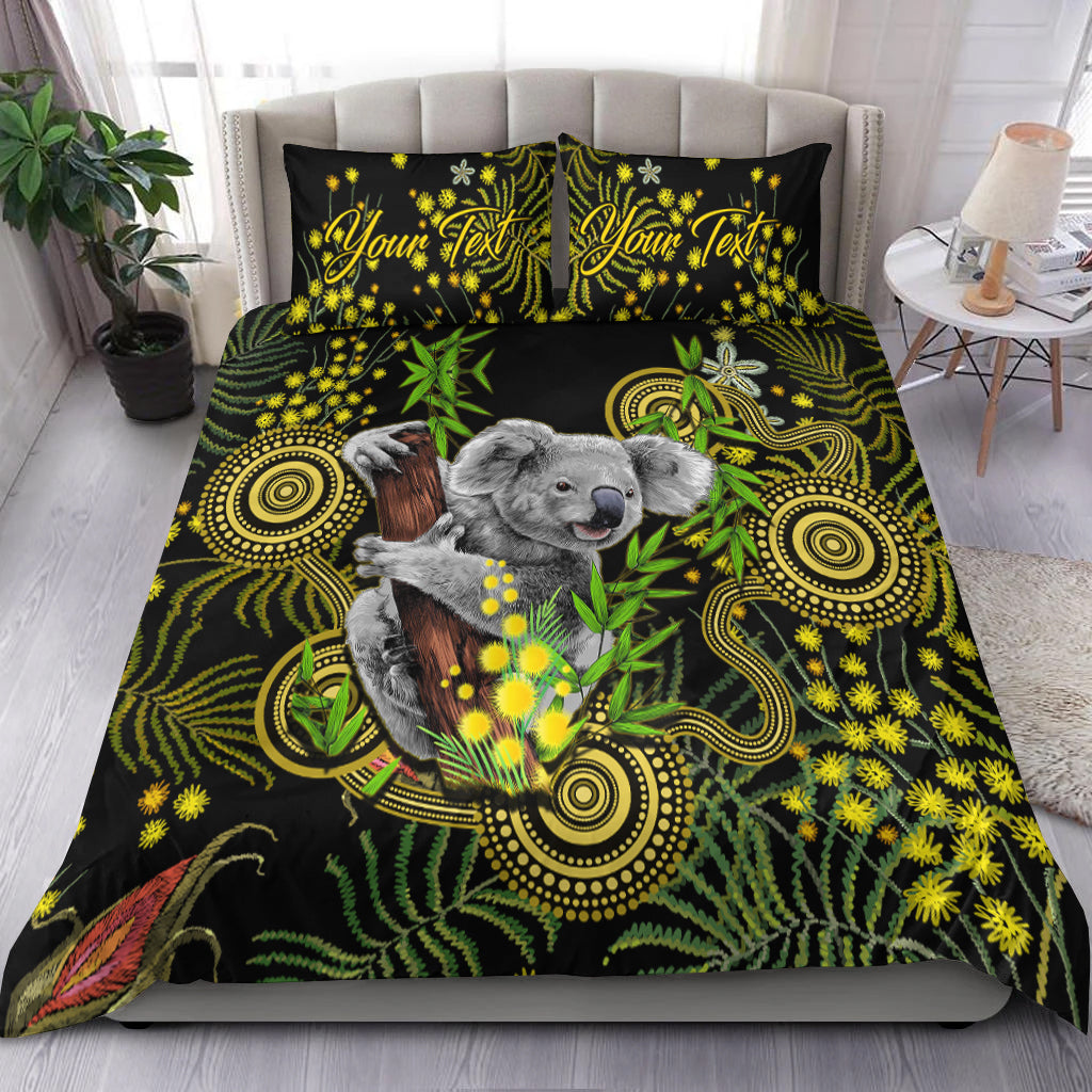 custom-personalised-golden-wattle-bedding-set-australia-acacia-pycnantha-mix-aboriginal