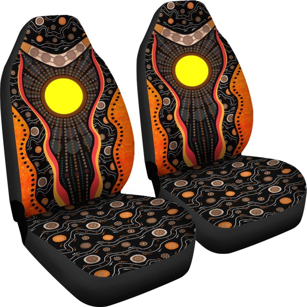 aboriginal-car-seat-covers-sun-boomerang-dot-painting-mandala