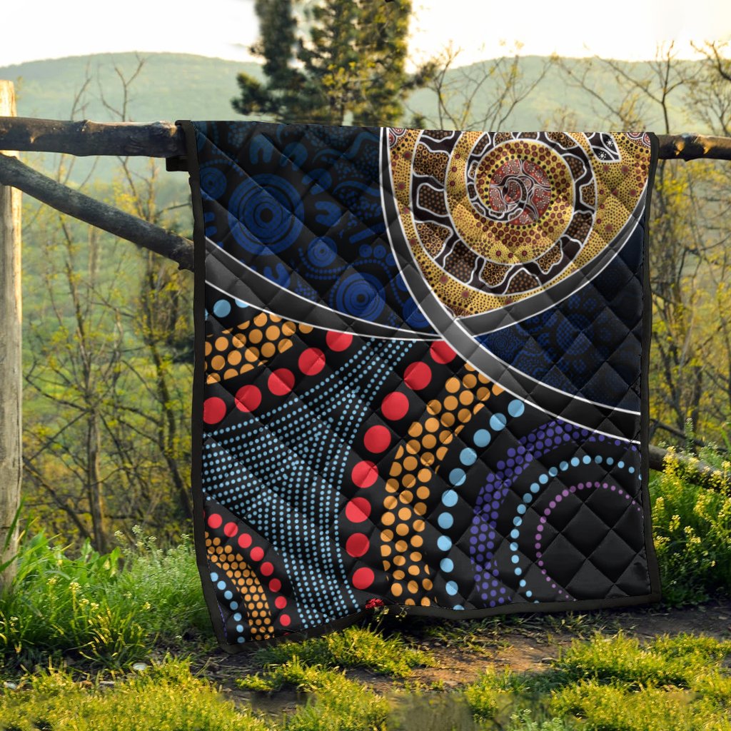 premium-quilts-aboriginal-dot-panting-art-with-snake