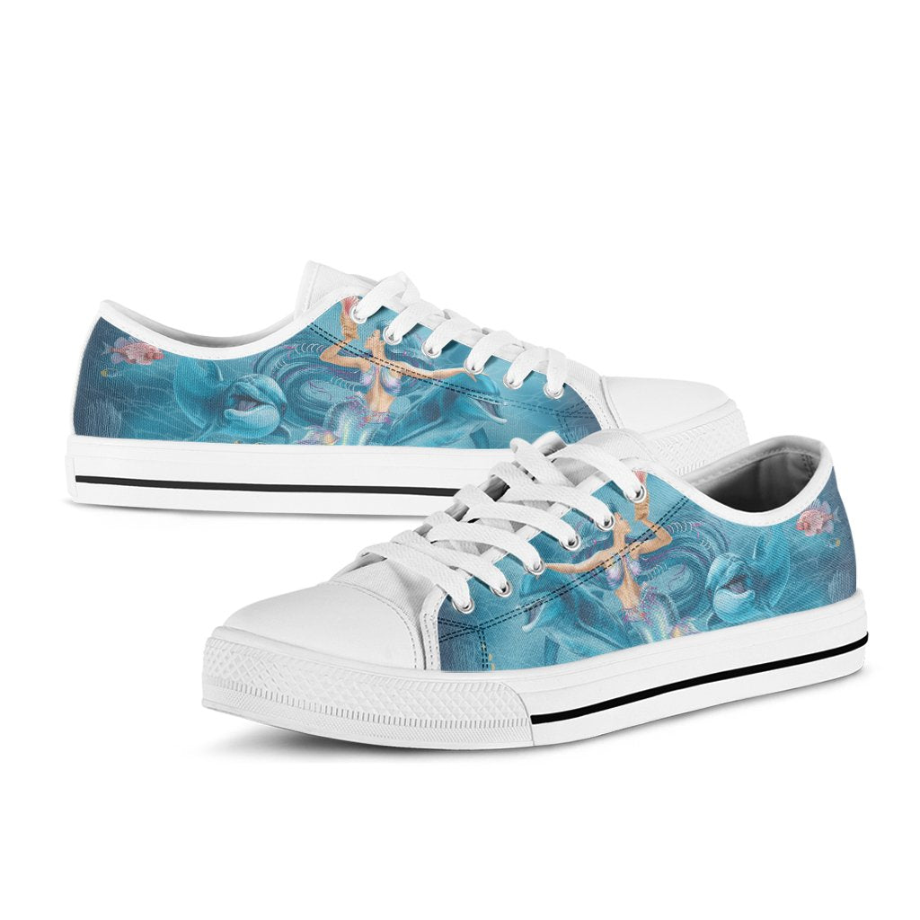 low-top-shoes-australia-beautiful-mermaid-with-dolphin