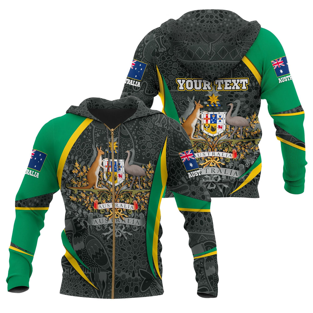 custom-text-zip-up-hoodie-australian-coat-of-arms-aussie-spirit-green