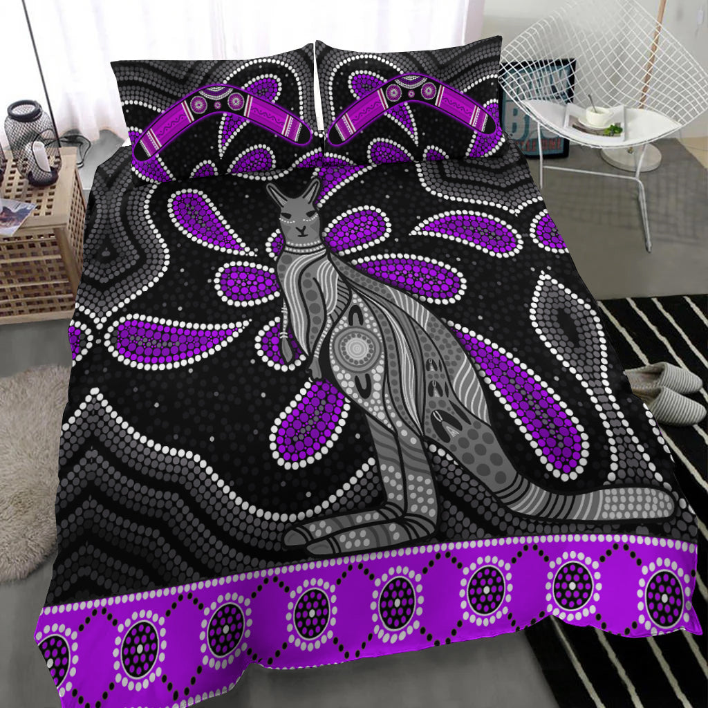 aboriginal-boomerang-bedding-set-kangaroo-australia-purple