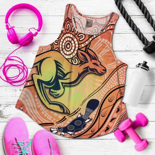 kangaroos-indigenous-women-racerback-tank-beautiful-life