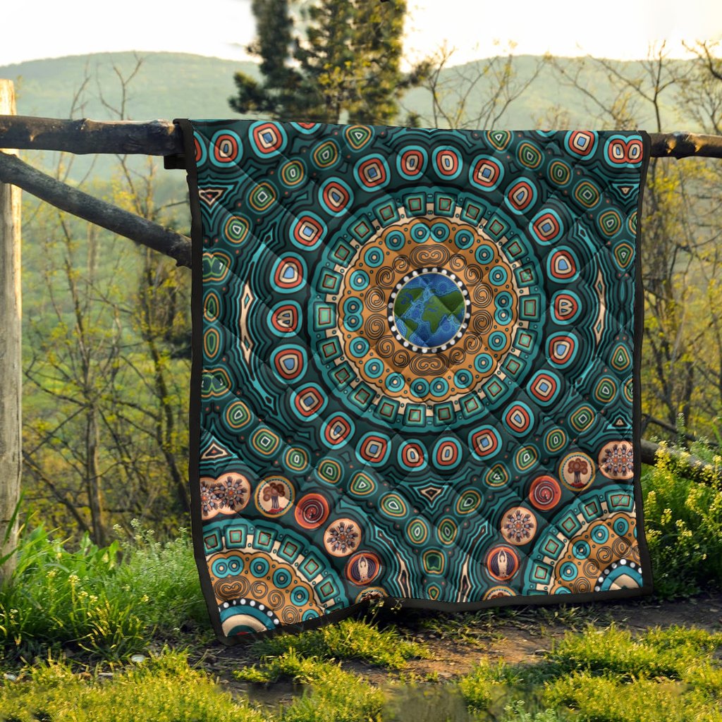 premium-quilt-aboriginal-green-dot-painting-with-earth
