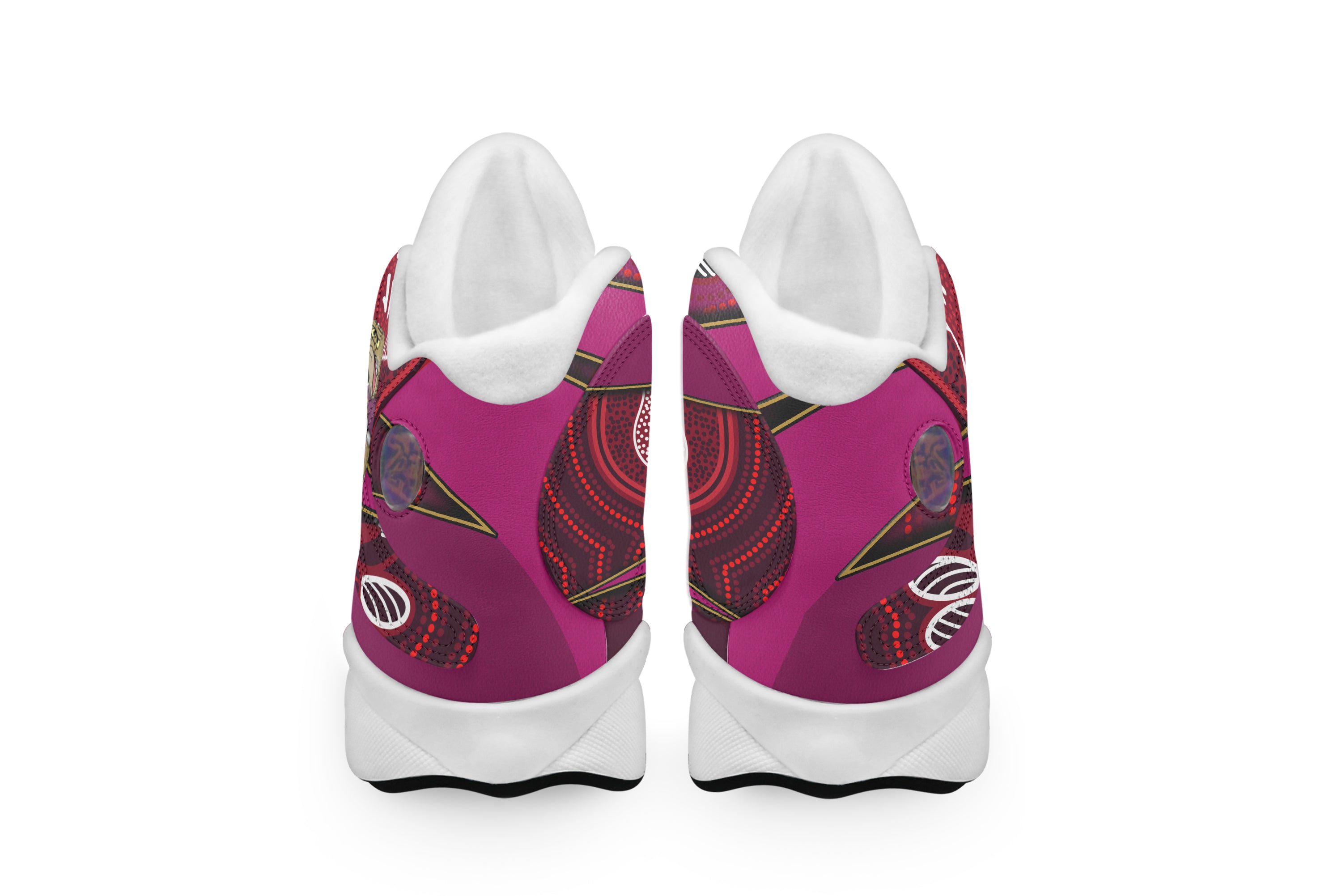 queensland-rugby-league-team-high-top-basketball-shoes-j13-queensland-maroons-mascot-aboriginal-art-state-of-origin-sneakers-j13