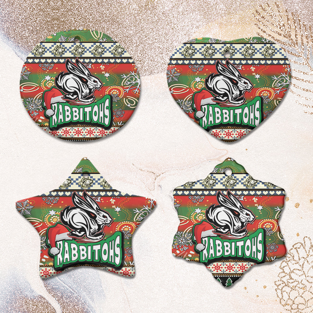 rabbitohs-rugby-christmas-ceramic-ornament-xmas-rabbitohs-christmas-balls-snowflake-with-aboriginal-patterns