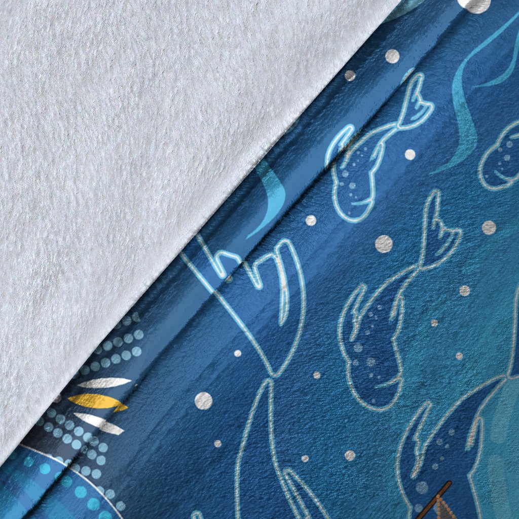 premium-blanket-aboriginal-view-sea-with-fish-and-boat
