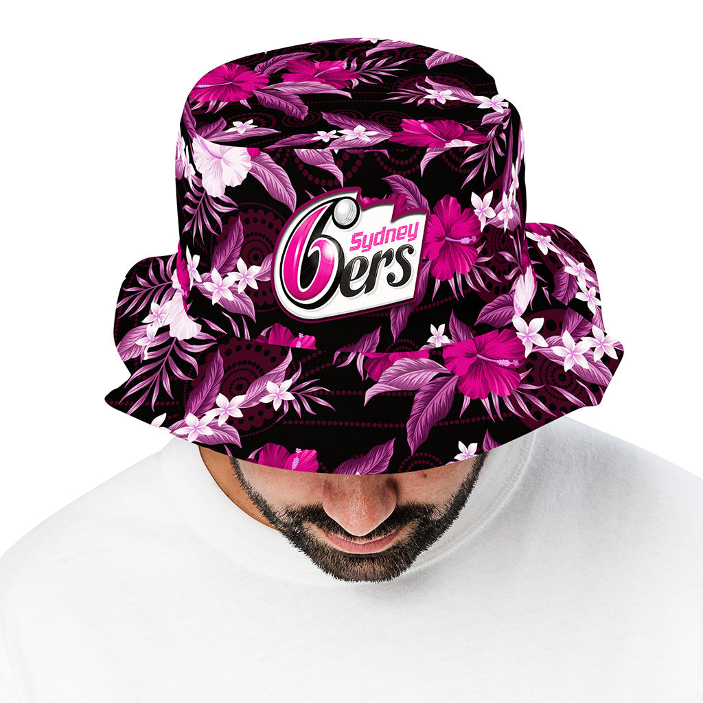 sydney-sixers-cricket-bucket-hat-tropical-hibiscus-style