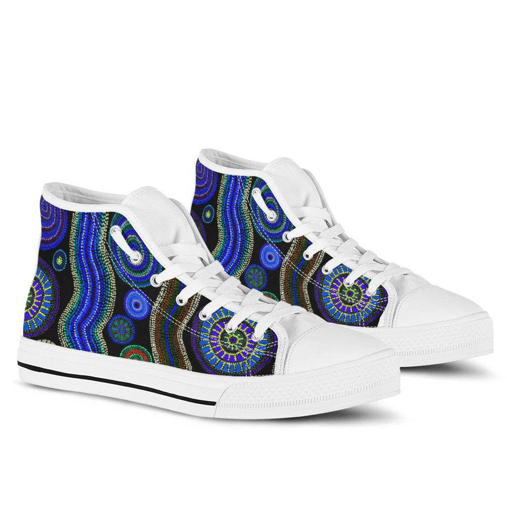 high-top-aboriginal-dot-unique-style-blue