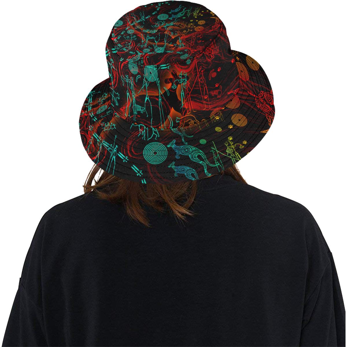 aboriginal-bucket-hat-kangaroo-adults-indigenous-art