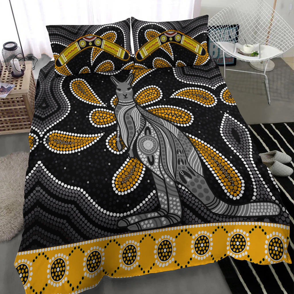aboriginal-boomerang-bedding-set-kangaroo-australia-gold