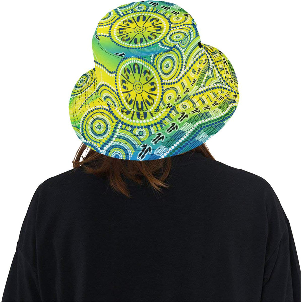aboriginal-bucket-hat-dot-painting-indigenous-circle-patterns