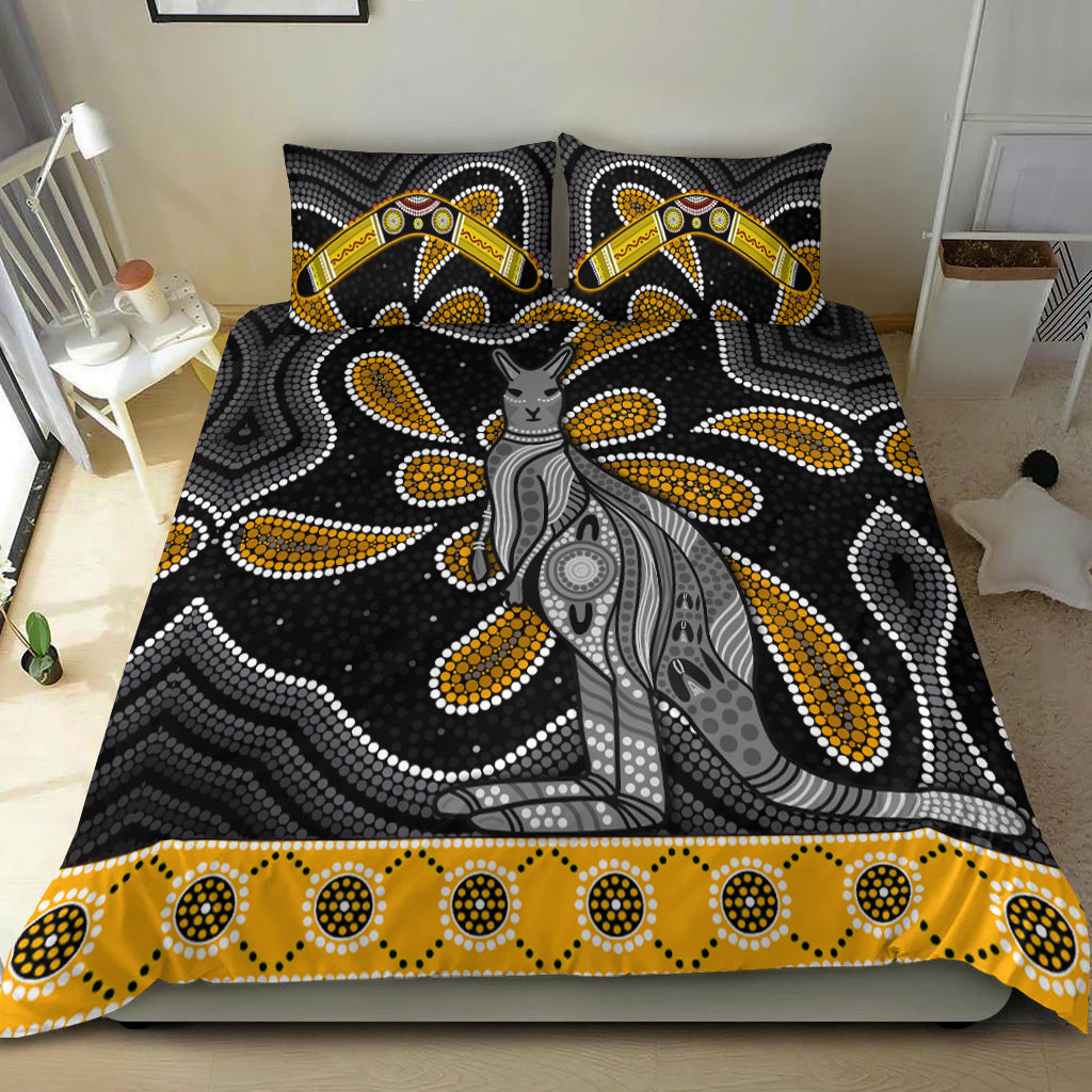 aboriginal-boomerang-bedding-set-kangaroo-australia-gold