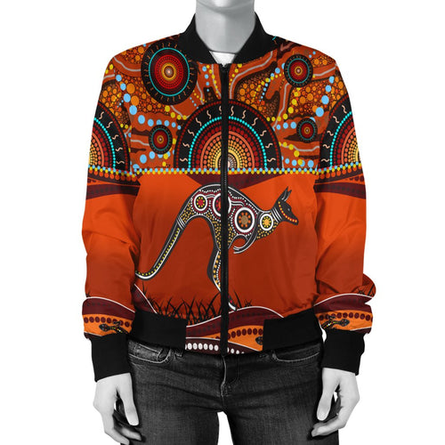aboriginal-womens-bomber-jacket-kangaroo-with-dot-painting