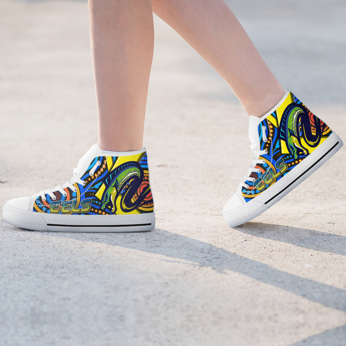 eels-rugby-high-top-shoes-electric-eel-with-aboriginal-patterns