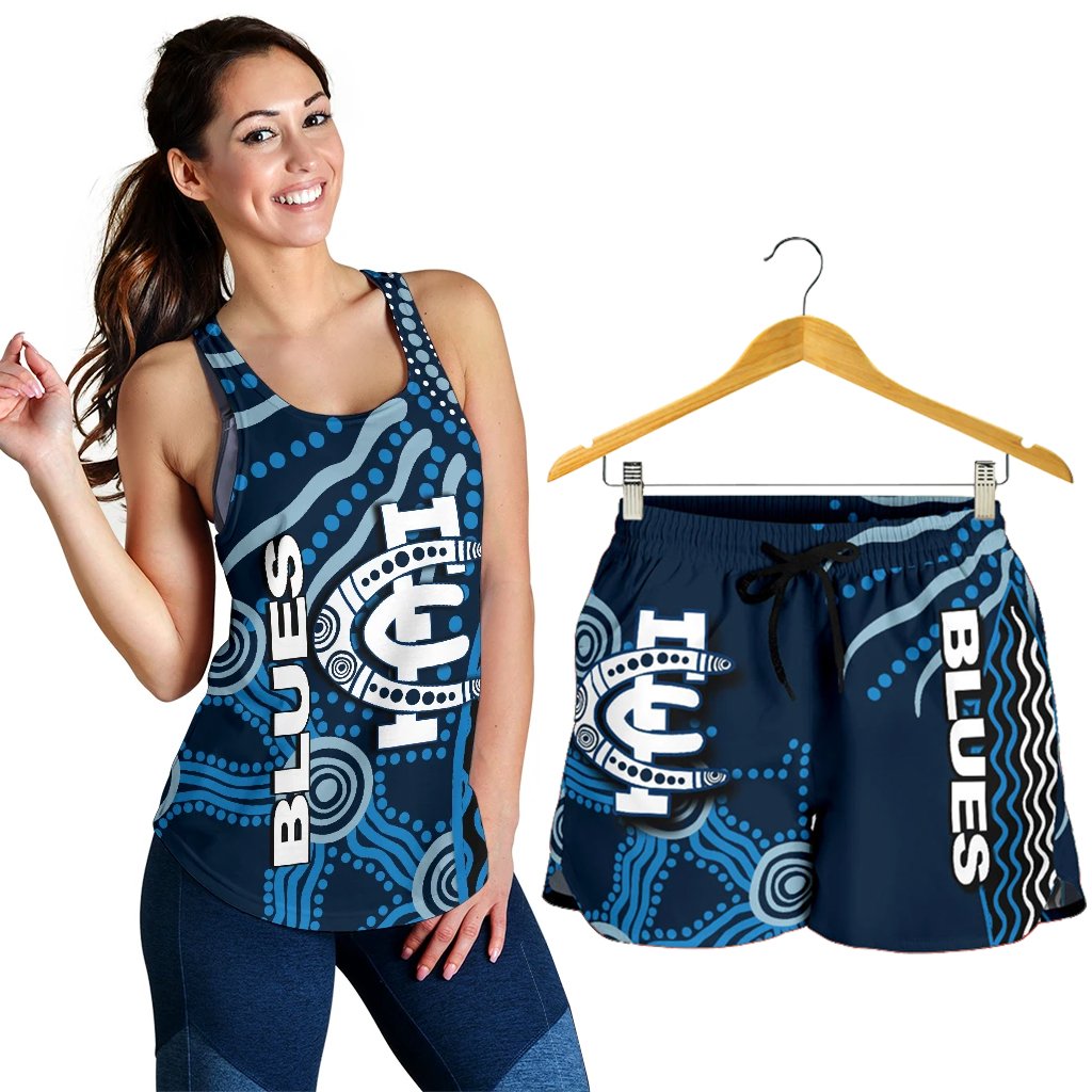 combo-racerback-tank-and-women-short-carlton-blues-aboriginal