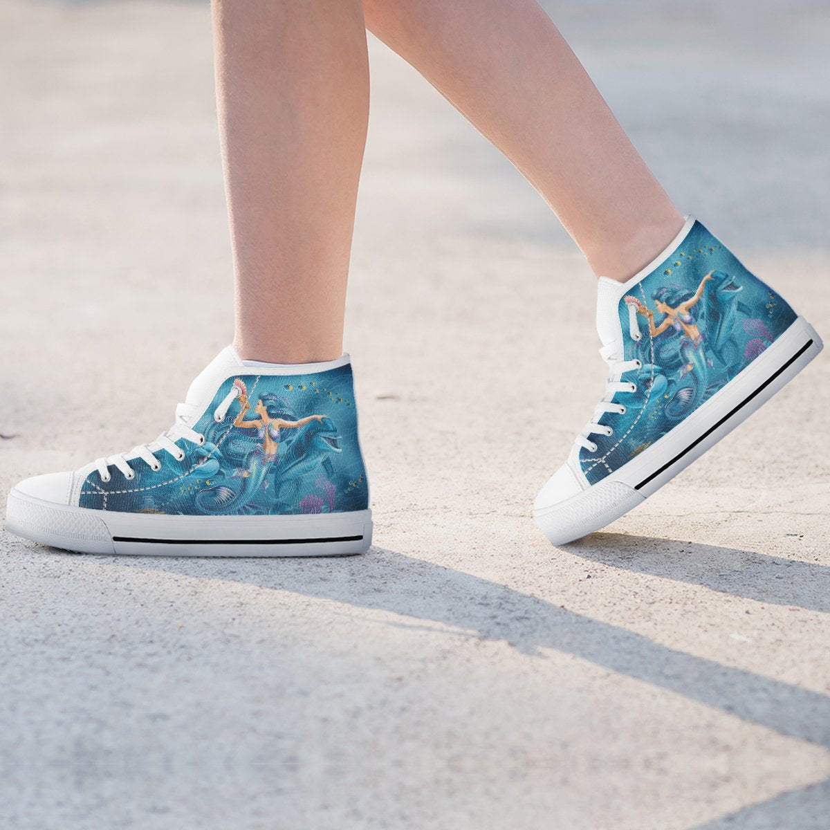 high-top-shoes-australia-beautiful-mermaid-with-dolphin