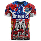 knights-rugby-anzac-custom-watercolour-t-shirt-remembrance-indigenous-newcastle-knights-with-poppy-flower-home-and-away