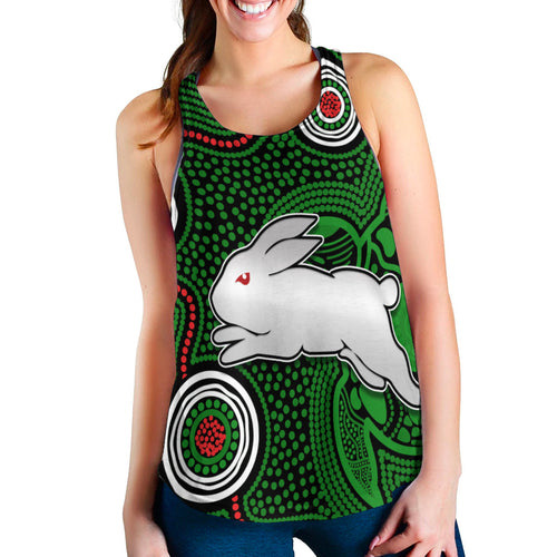 Rabbitohs Indigenous Women Racerback Tank Simple Green - Vibe Hoodie