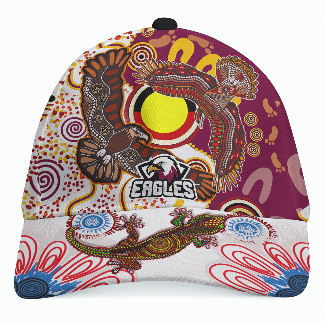 sea-eagles-aboriginal-rugby-custom-cap-double-sea-eagles-with-tribal-sun-and-footprints