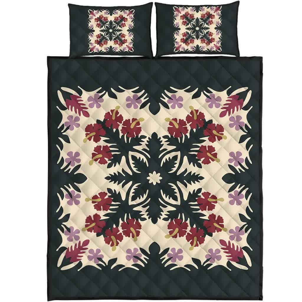 vibe-hoodie-home-set-ginger-hibiscus-plumeria-quilting-quilt-bed-set-hw01-rlt20
