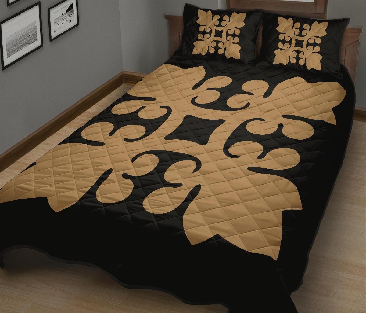 hawaii-home-set-hawaiian-quilt-bed-set-royal-pattern-black-and-gold-s2-style-hw01-rlt20