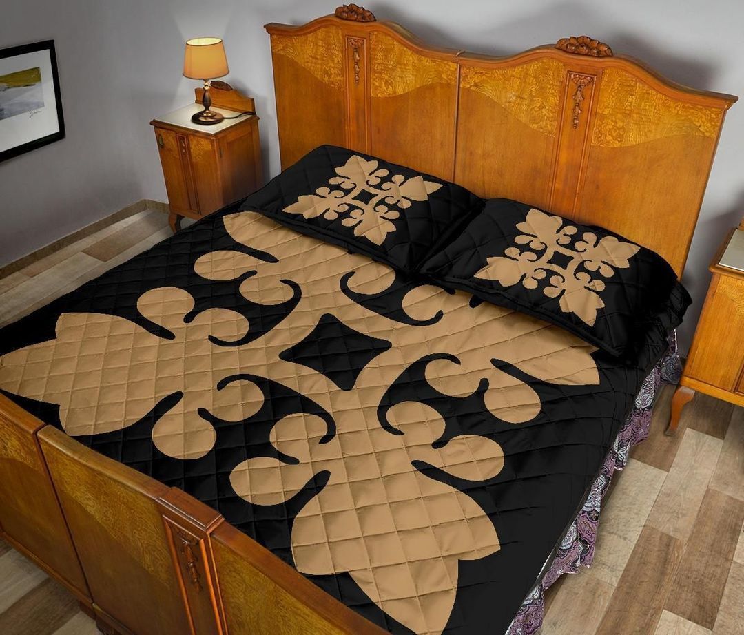hawaii-home-set-hawaiian-quilt-bed-set-royal-pattern-black-and-gold-s2-style-hw01-rlt20