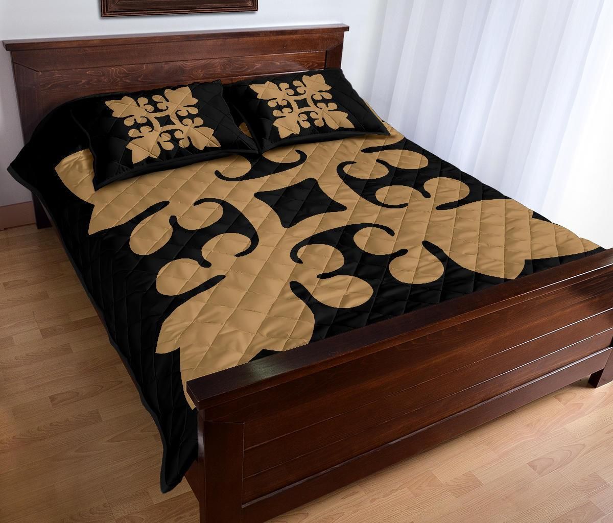hawaii-home-set-hawaiian-quilt-bed-set-royal-pattern-black-and-gold-s2-style-hw01-rlt20