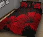 vibe-hoodie-home-set-hawaii-hibiscus-black-and-red-quilt-bed-set-hw01-rlt20