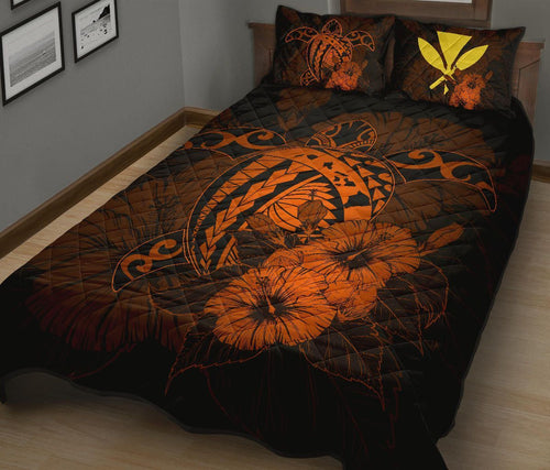 vibe-hoodie-home-set-hawaii-hibiscus-quilt-bed-set-harold-turtle-orange-hw01-rlt20