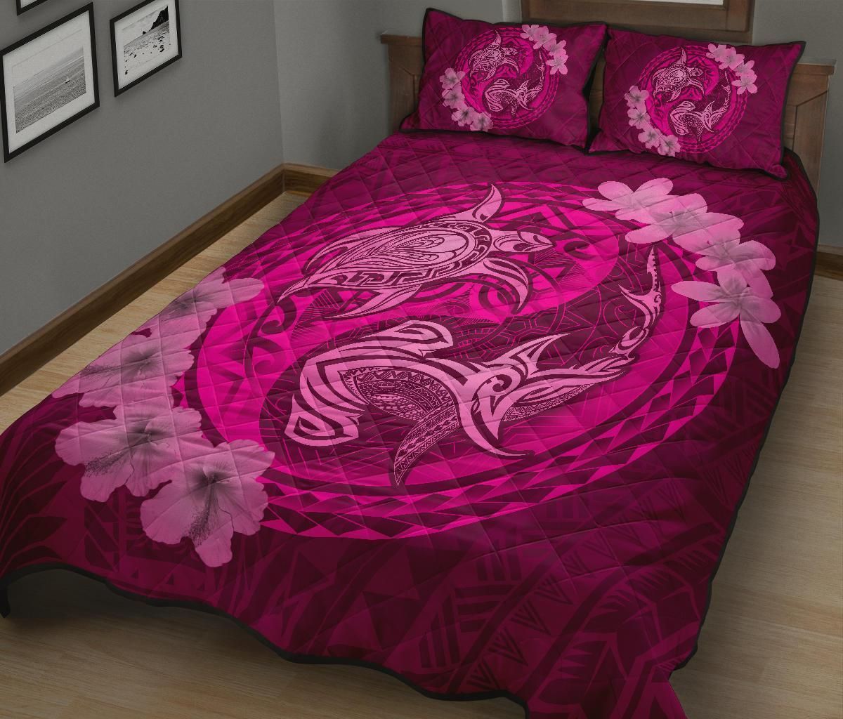 hawaii-home-set-hawaii-yin-yang-turtle-shark-hibiscus-plumeria-quilt-bed-set-pink-hw01-rlt20