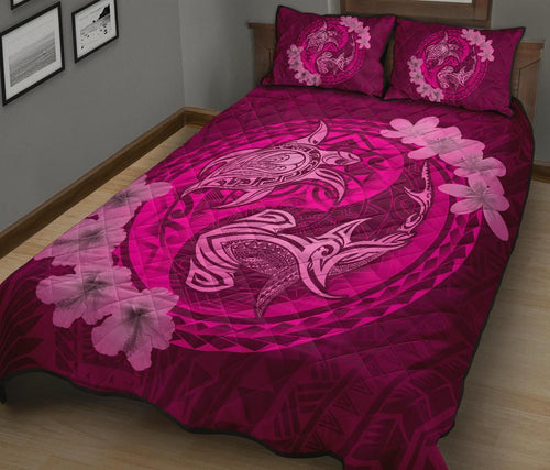 hawaii-home-set-hawaii-yin-yang-turtle-shark-hibiscus-plumeria-quilt-bed-set-pink-hw01-rlt20