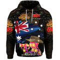 (Custom Personalised) Australia Aboriginal ANZAC Zip Up And Pullover Hoodie Remembrance Vibes - Black LT8