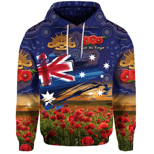 (Custom Personalised) Australia Aboriginal ANZAC Zip Up And Pullover Hoodie Poppy Vibes - Navy LT8