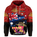 Australia Aboriginal ANZAC Zip Up And Pullover Hoodie Remembrance Vibes - Red LT8