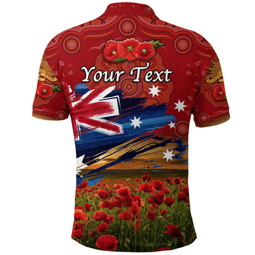 custom-personalised-australia-aboriginal-anzac-polo-shirt-poppy-vibes-red