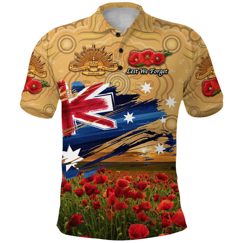 australia-aboriginal-anzac-polo-shirt-poppy-vibes-gold