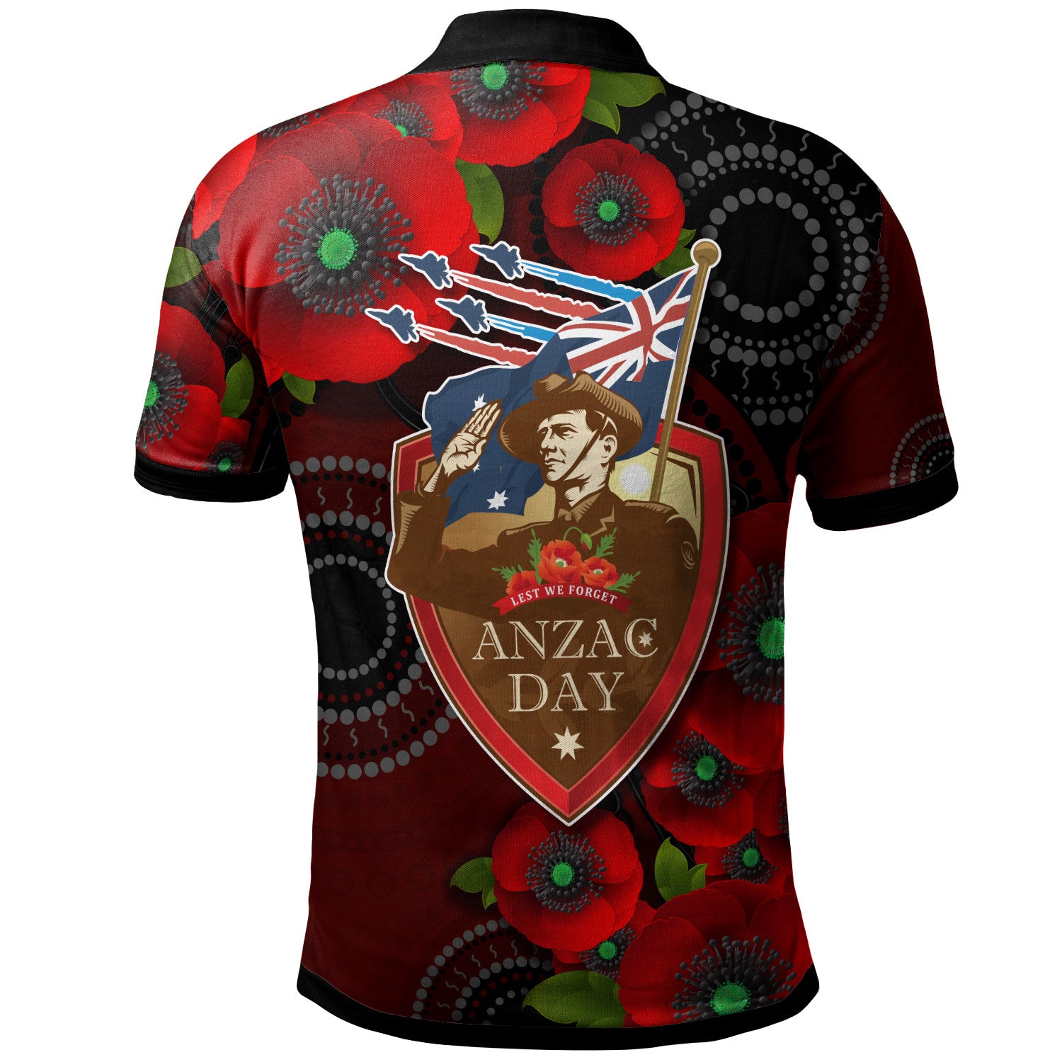 australia-anzac-day-polo-shirt-aboriginal-inspired-art-background-with-lizard-poppy-flowers