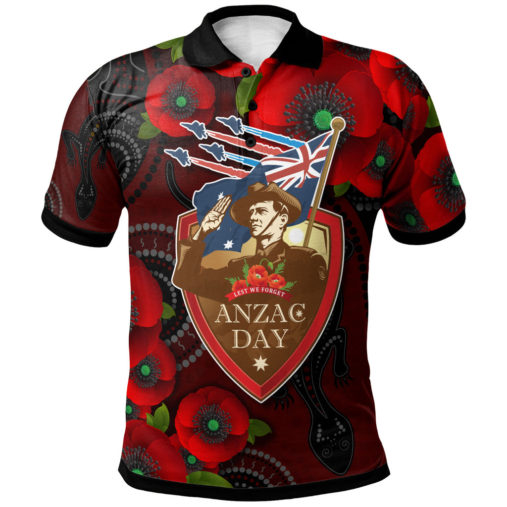 australia-anzac-day-polo-shirt-aboriginal-inspired-art-background-with-lizard-poppy-flowers