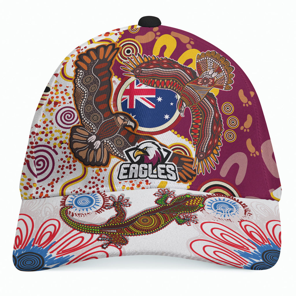 sea-eagles-aboriginal-rugby-custom-cap-double-sea-eagles-with-tribal-sun-and-footprints